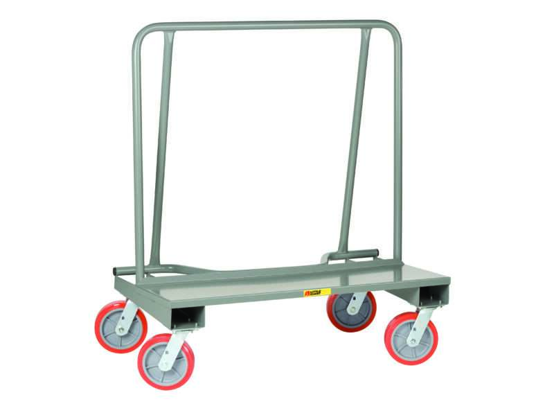 Little Giant, Drywall cart, 2000 lbs capacity, 12ga deck, 14" x 44" deck, Available with 4 swivel casters or 2 rigid and 2 swivel casters with floor lock, Overall 24"W x 22"L x 51"H
