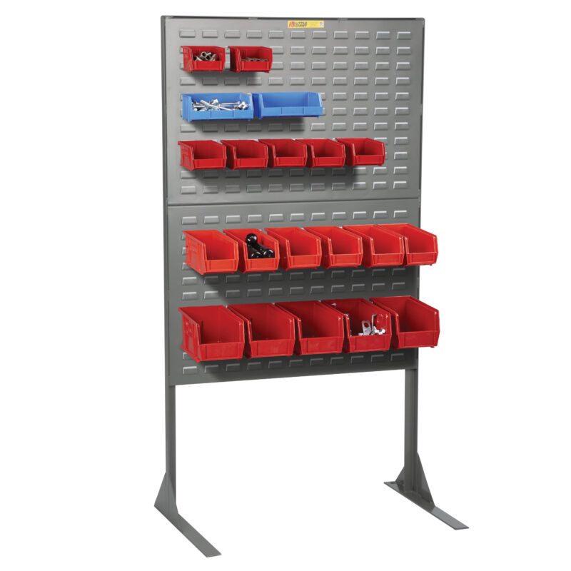 Little Giant stationary pegboard or louvered panel storage, 36" or 48" wide panels, lag hole for anchoring, Overall height 66-1/2"