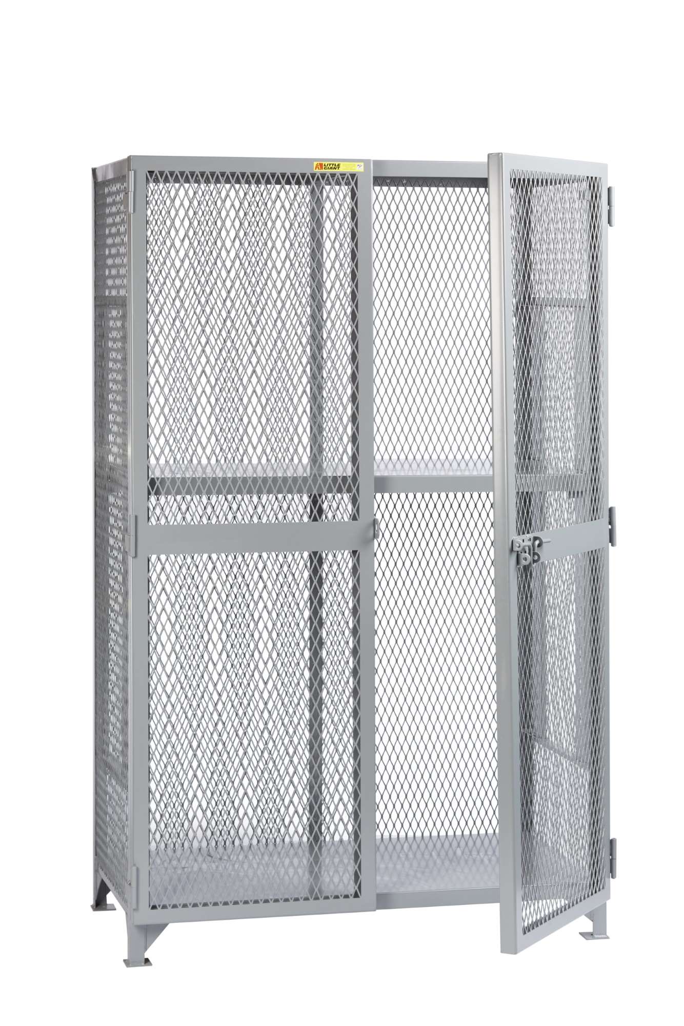 Little Giant welded storage locker, adjustable shelves, 2000 lbs capacity, overall height 78"