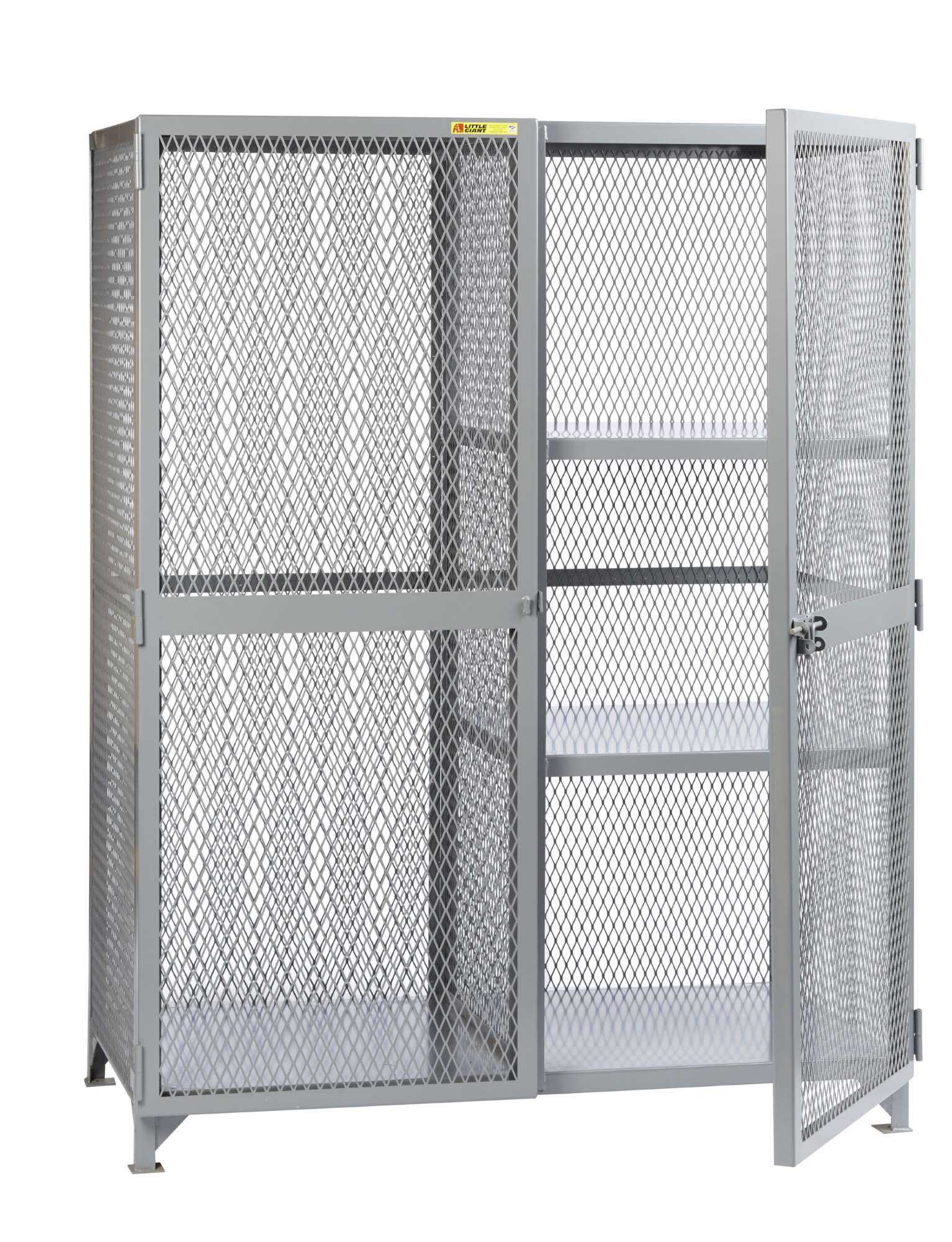 Little Giant combination cabinet with two half shelves, Padlockable double doors, Overall height 78"
