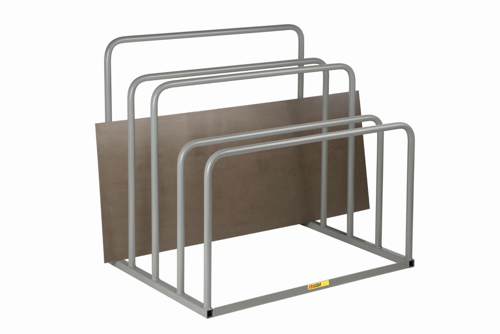 Little Giant, Vertical sheet rack, 1500 lbs capacity, four 7"W bays, Upright dividers measure 27", 36", 42"H