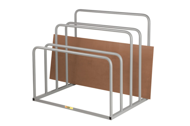 Little Giant, Vertical sheet rack, 1500 lbs capacity, four 7"W bays, Upright dividers measure 27", 36", 42"H