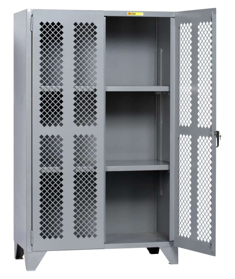 Little Giant High Capacity Storage Cabinet with PErforated Doors, locking perforated door cabinet, Welded Storage Cabinet, 2 Shelf storage cabinet, All welded storage cabinet, High visibility cabinet