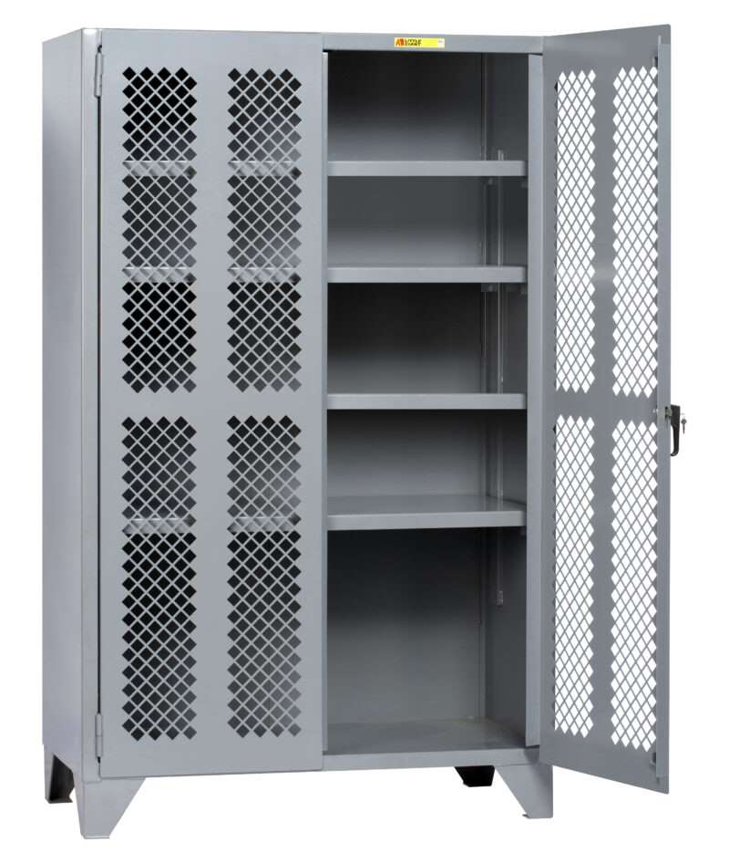 Little Giant High Capacity Storage Cabinet with PErforated Doors, locking perforated door cabinet, Welded Storage Cabinet, 4 Shelf storage cabinet, All welded storage cabinet, High visibility cabinet