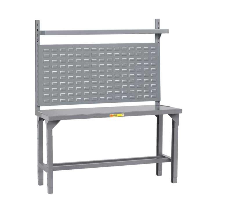 Welded Steel Packaging Workbench - Louvered Panel & Shelf